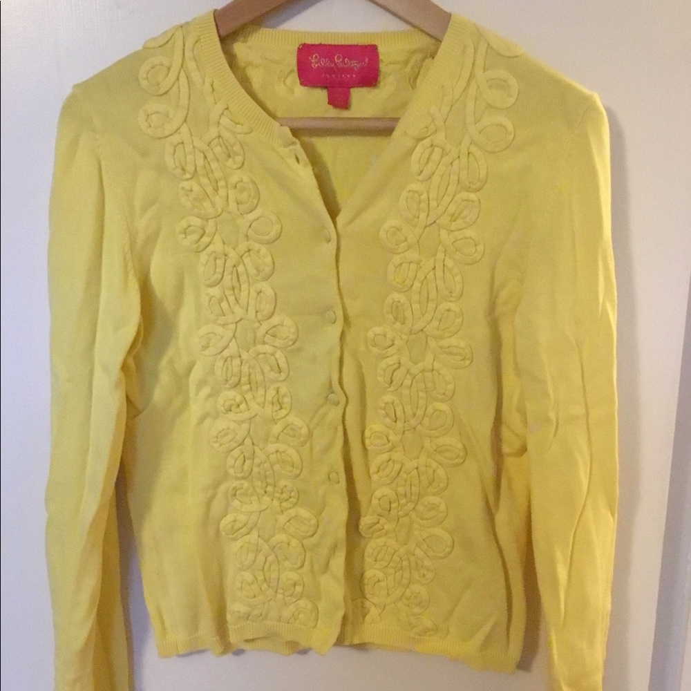 Lilly Pulitzer M gold cardigan